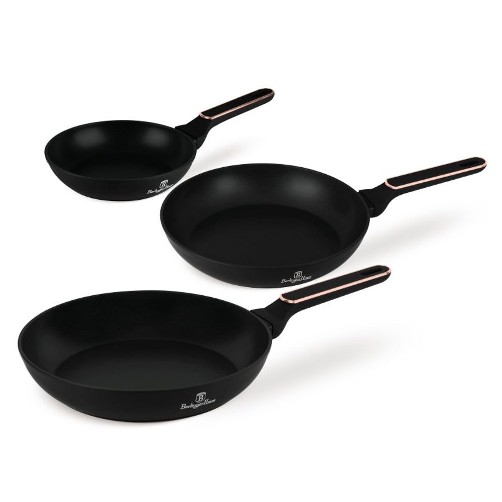 Levně BERLINGERHAUS Sada pánví s titanovým povrchem 3 ks Black Rose Collection BH-8360