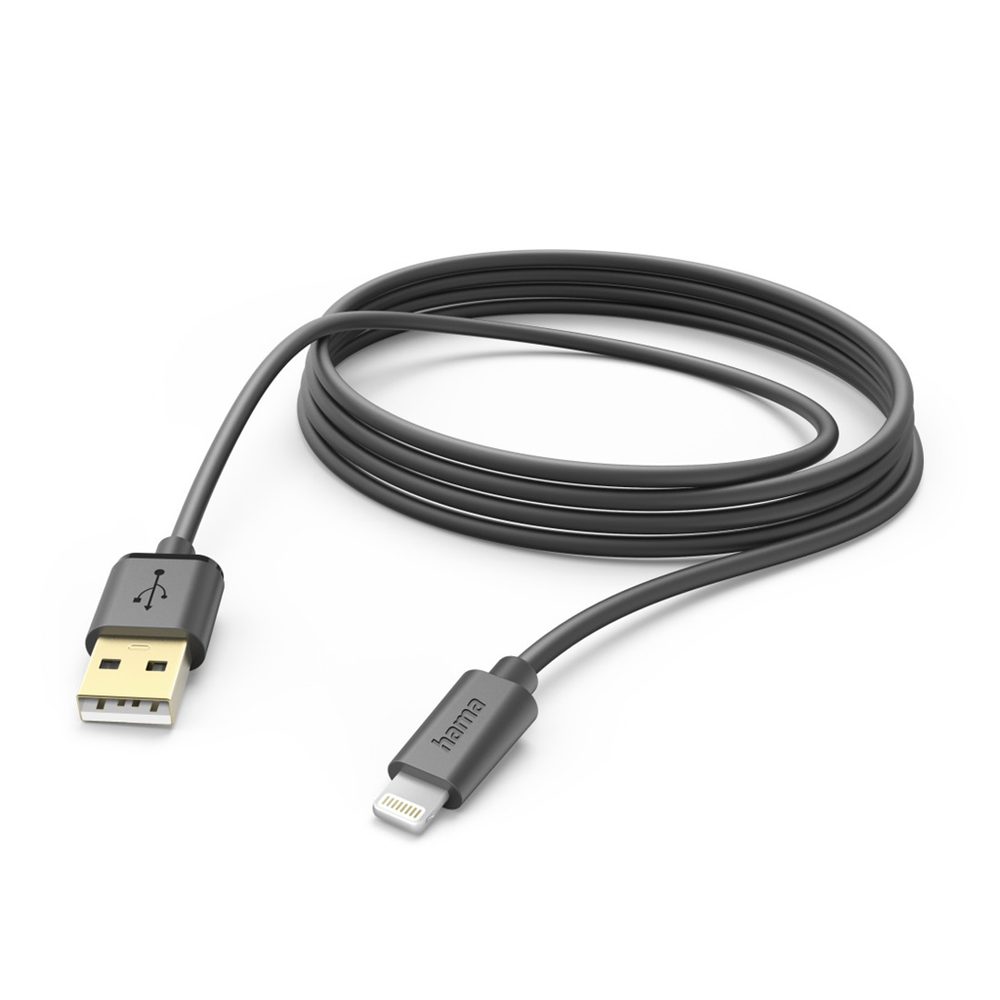 Levně Hama MFi USB kabel pro Apple, USB-A Lightning 3 m, černý