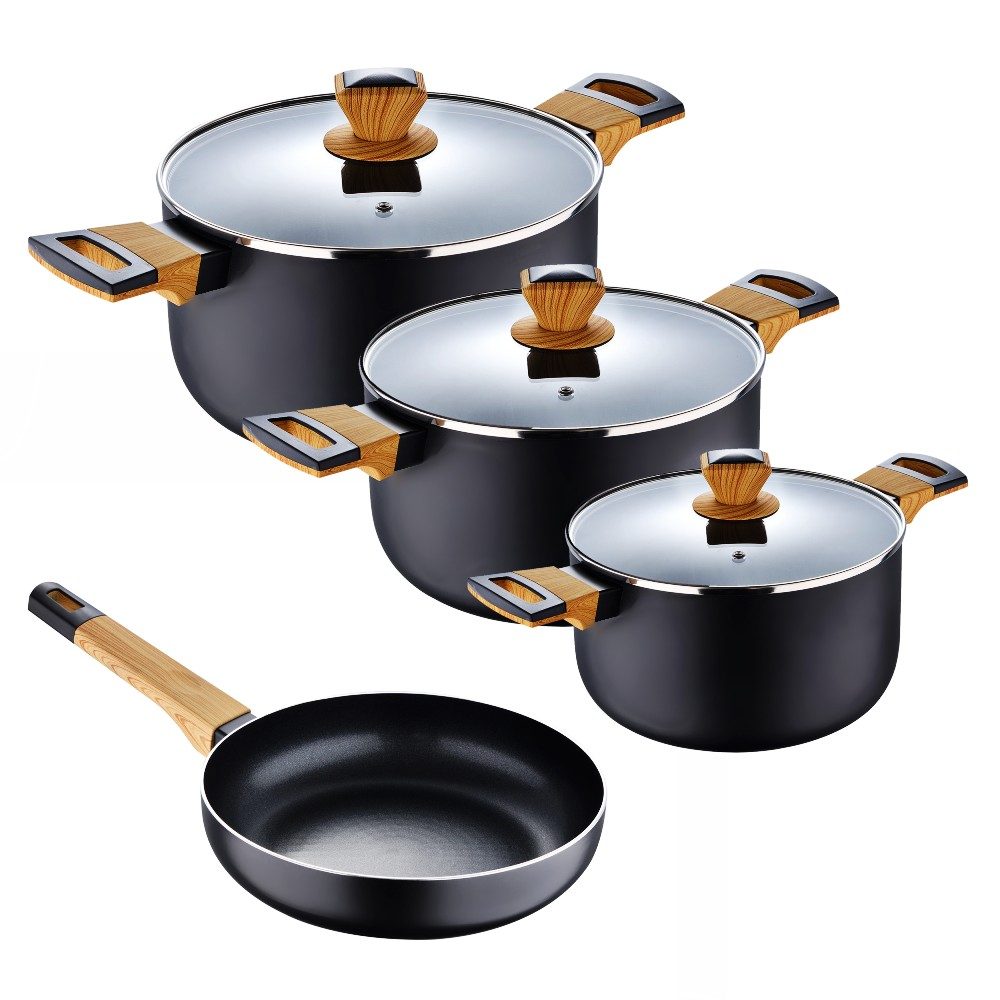 Levně BERGNER Sada nádobí s nepřilnavým povrchem 7 ks Earth Black BG-34630-BK