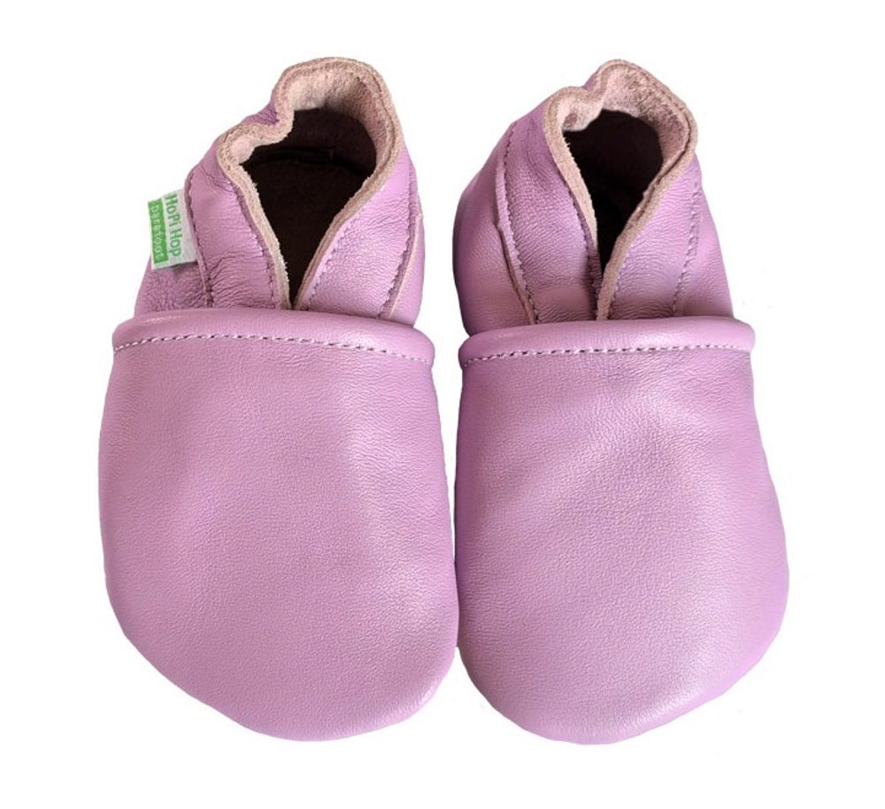 Levně Hopi Hop Barefoot kožené capáčky - lila - L