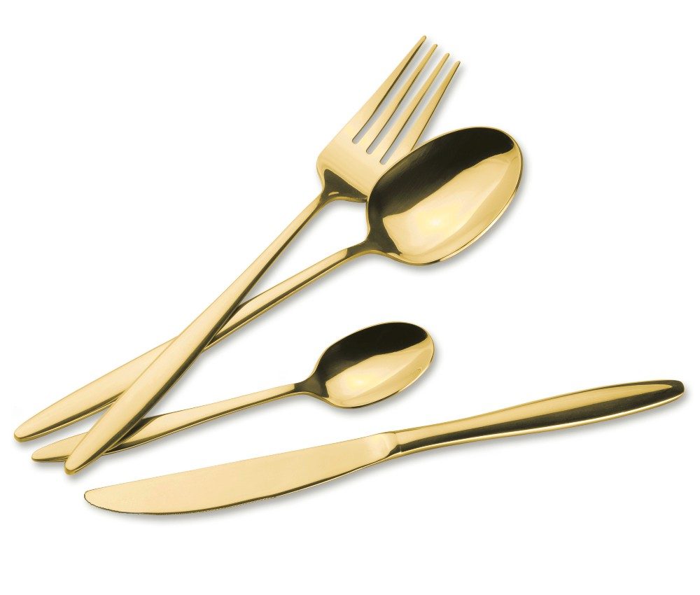 Levně EXCELLENT HOUSEWARE Sada příborů nerez 24 ks ZLATÁ KO-CC4100940