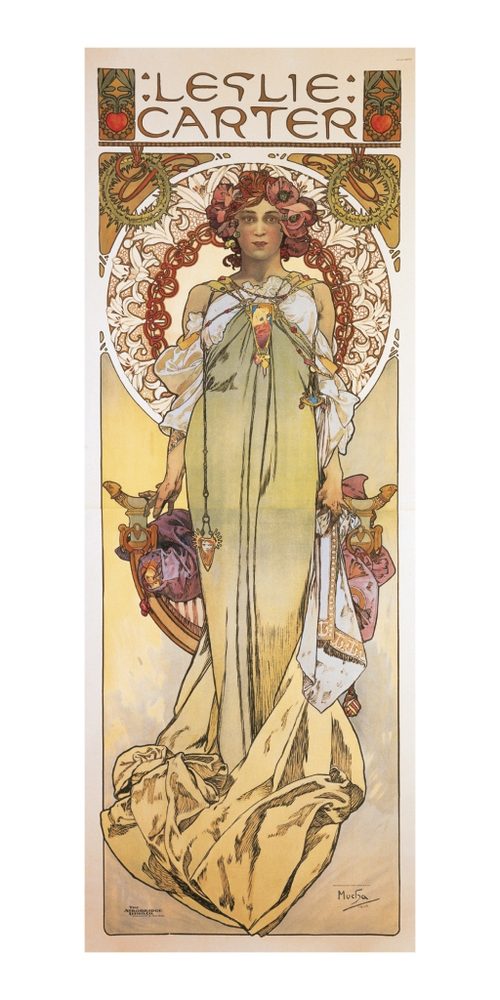Levně Presco Group Pohled Alfons Mucha – Leslie Carter, dlouhý