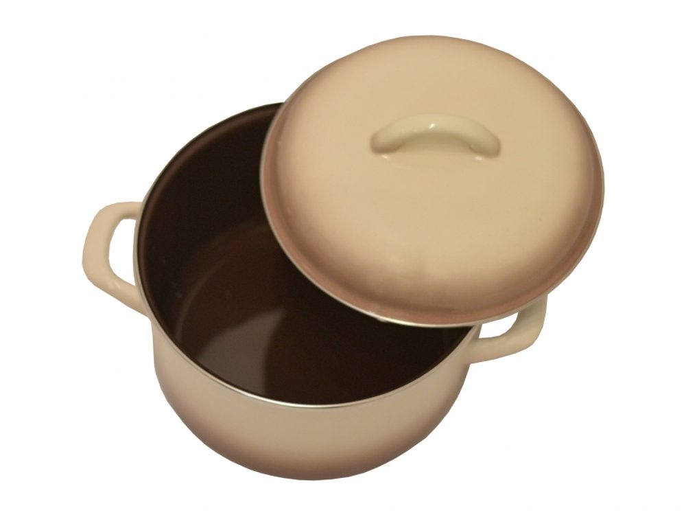 Levně hrnec+PO d18 (3,0l) CAPUCCINO, smalt