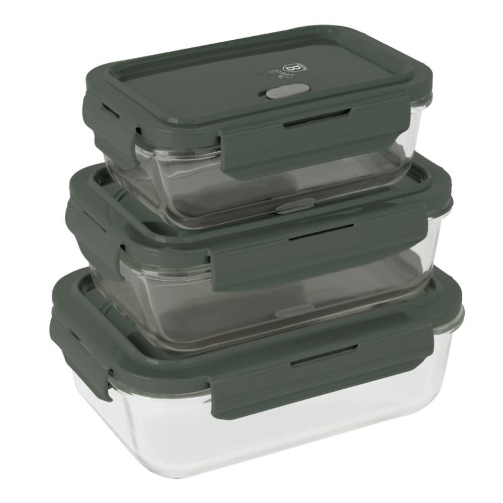 Levně BERLINGERHAUS Dóza na potraviny sada 3 ks Matte Green Collection BH-8791