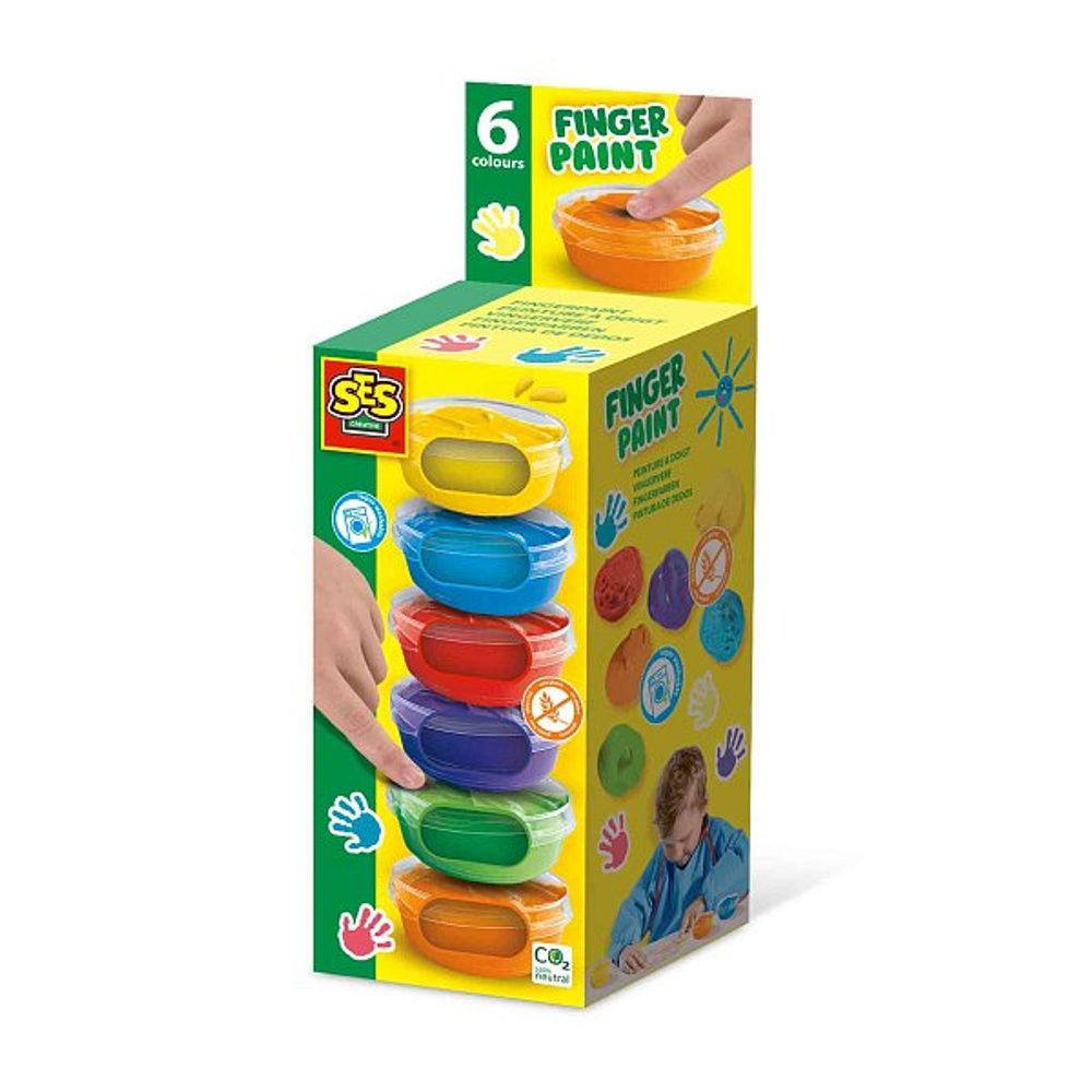 Levně SES Prstové barvy - malé kalíšky 6 x 45ml
