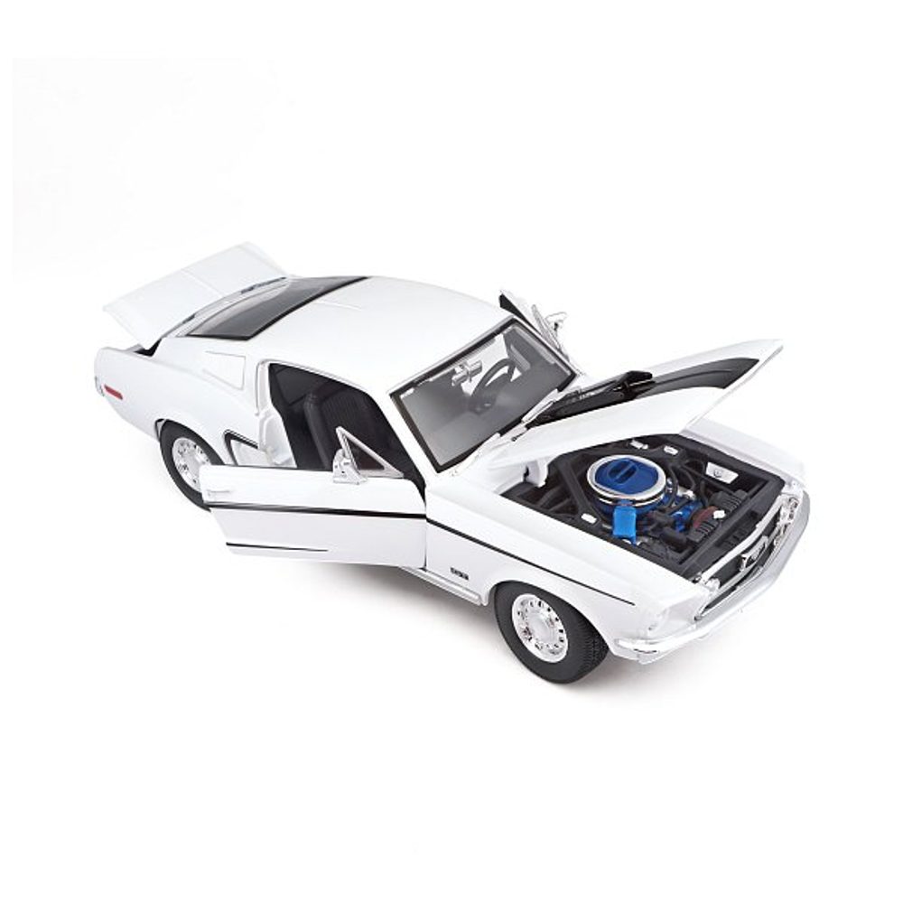 Levně Maisto - 1968 Ford Mustang GT Cobra Jet, bílá, 1:18