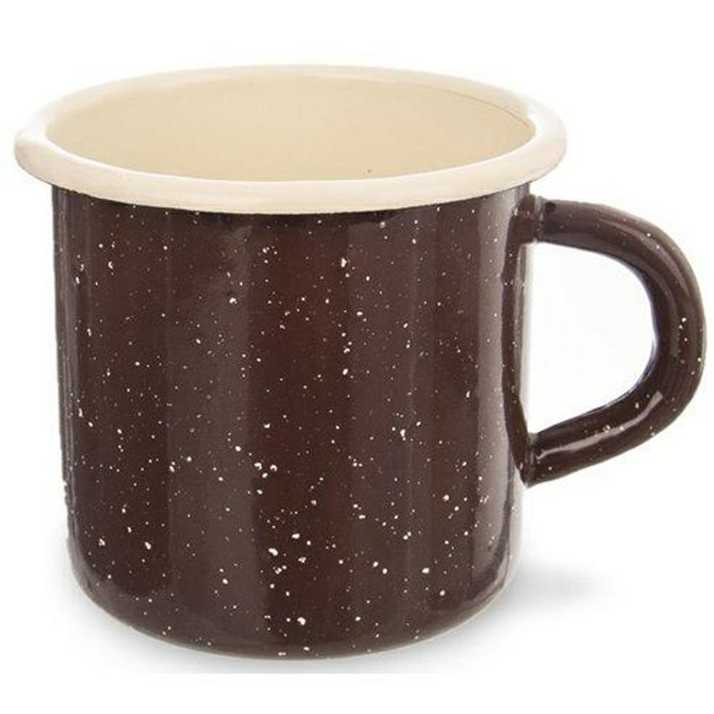Levně hrnek d 8cm, BROWN, 0,4l, smalt
