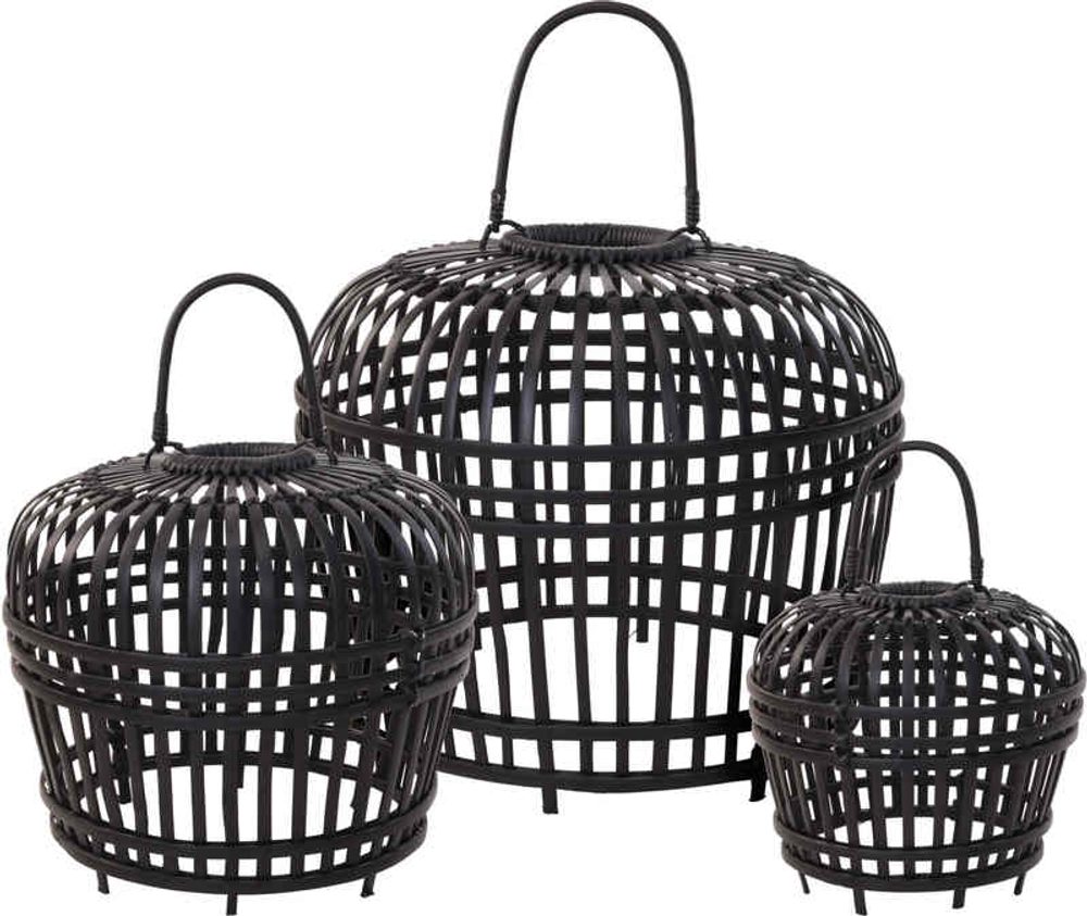 Levně HOMESTYLING Stínidlo na lampu bambus HOMESTYLING černá 60 cm KO-J11301620L