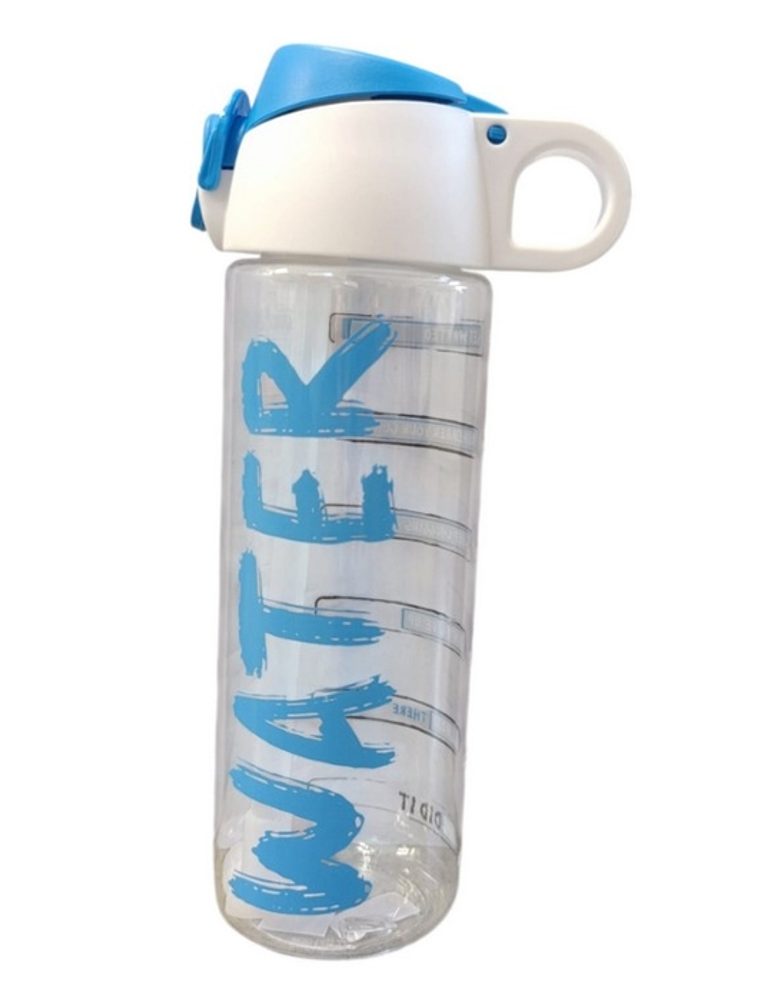 Levně láhev 0,75l WATER, MĚRKA, brčko, nápitka+kryt, sport, plast