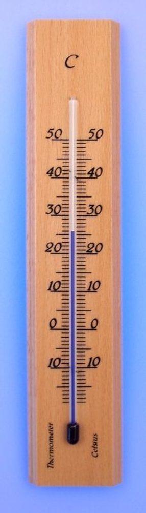 Levně teploměr 14x3cm pokoj. -15°C+50°C, dř.přír.