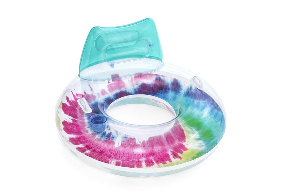 Levně Bestway Nafukovací kruh/křeslo s úchyty Tie Dye, 118x117 cm