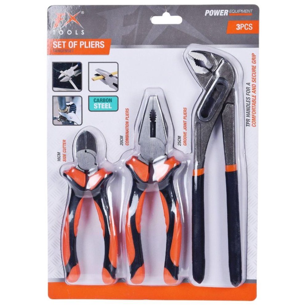Levně FX TOOLS Siko kleště + kombinačky + boční štípací kleště sada 3 ks KO-R05000040