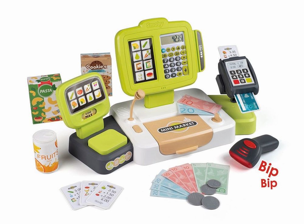 Levně Pokladna elektronická s váhou zelenošedá