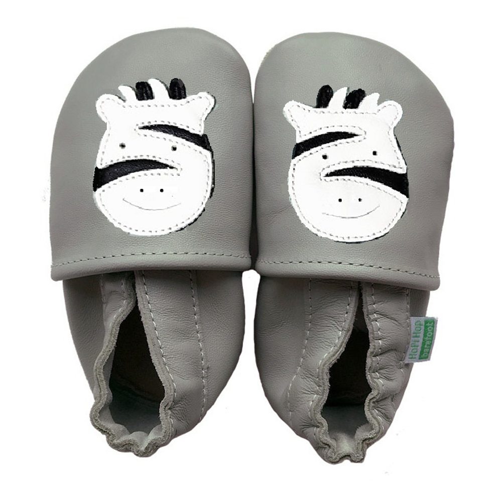 Levně Hopi Hop Barefoot kožené capáčky - zebra - XL