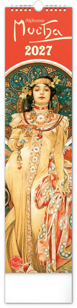 Levně NOTIQUE Nástěnný kalendář Alfons Mucha 2027, 12 x 48 cm