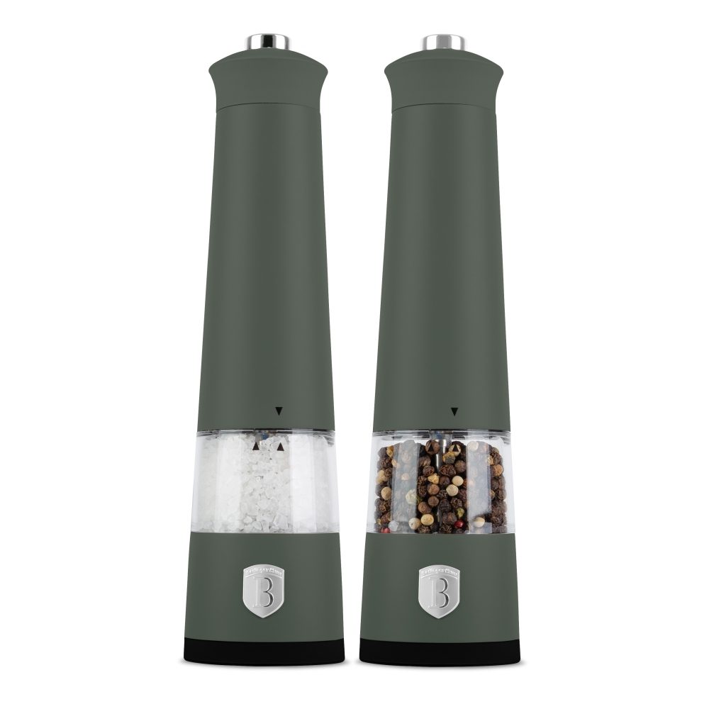 Levně BERLINGERHAUS Mlýnek na pepř a sůl elektrický sada 2 ks Matte Green Collection BH-9885