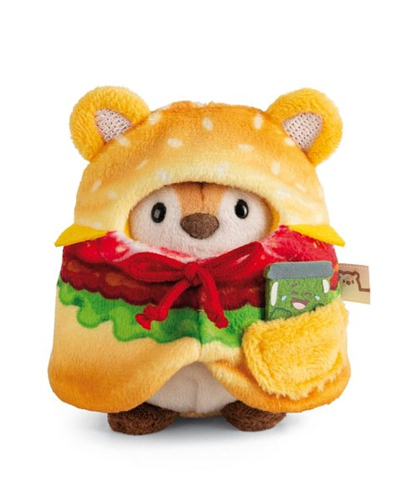 Levně NICI plyš MyMochi Tygr Tiggy 8cm v kostýmu hamburger a okurkou,set dárkové balení 8,5x6,5x10cm