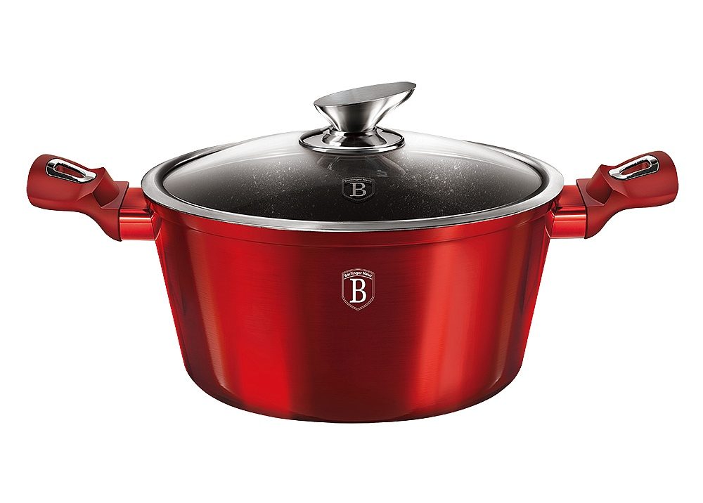 Levně BERLINGERHAUS Kastrol s mramorovým povrchem a poklicí 20 cm Burgundy Metallic Line BH-1256