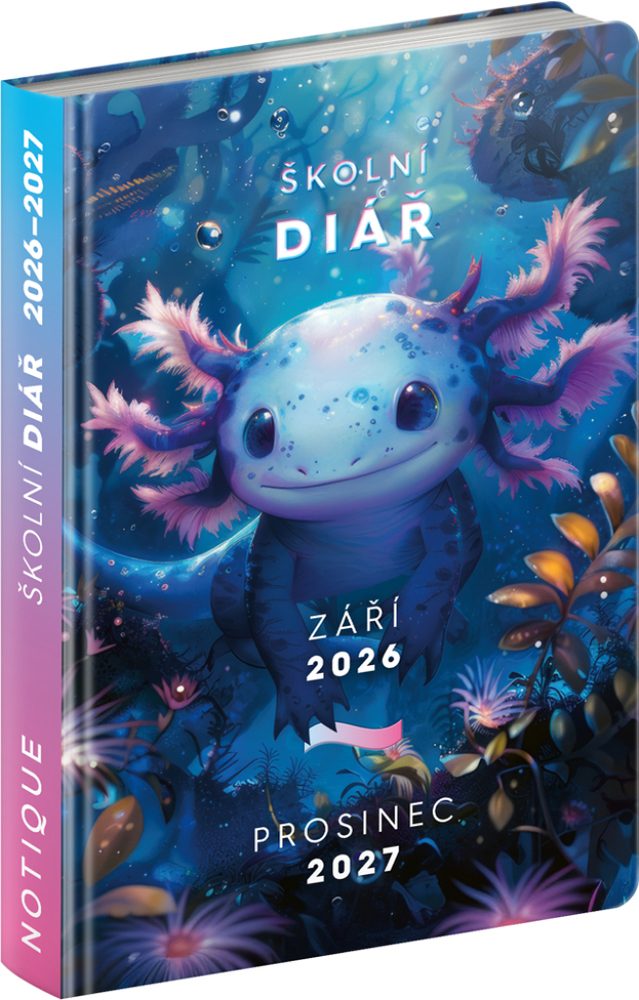 Levně NOTIQUE Školní diář Axolotl (září 2026 – prosinec 2027), 9,8 x 14,5 cm