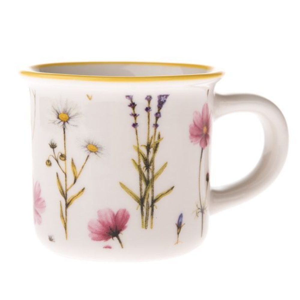 Levně hrnek 70ml-1ks-KVÍTÍ, d 5,8x5,0cm, porcelán