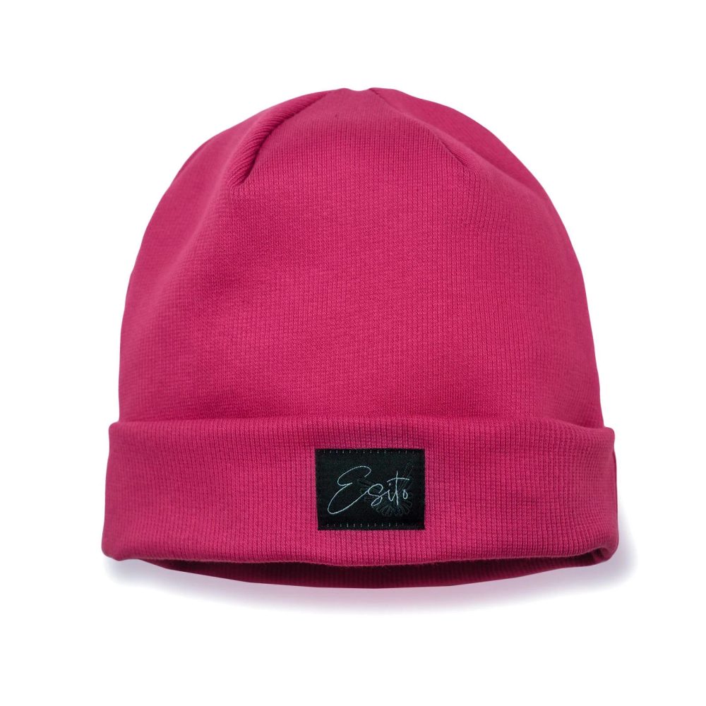 ESITO Žebrovaná čepice rolled up Color HOT pink - růžová / 36 - 34 růžová