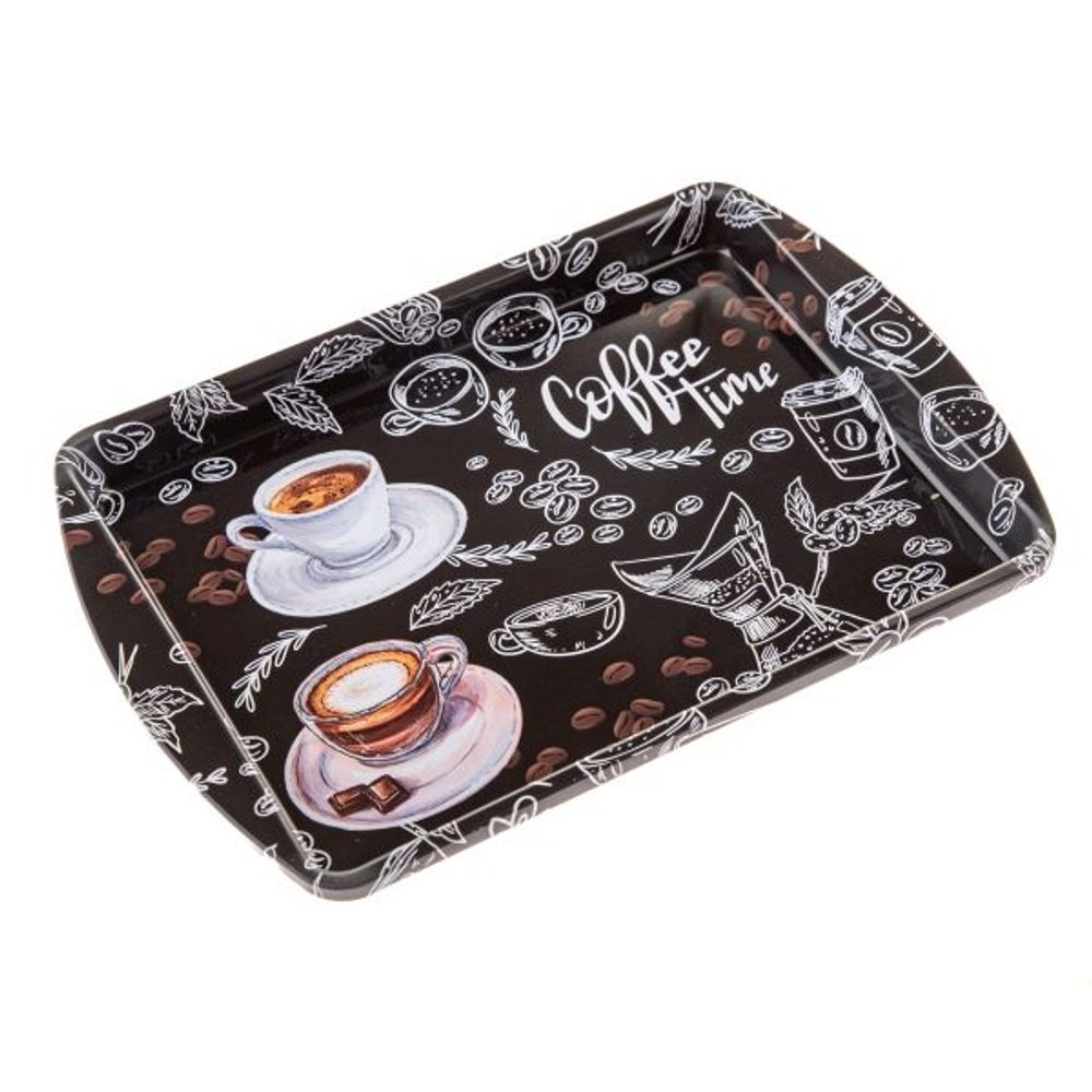 Levně podnos 20x14cm, COFFEE TIME, plech
