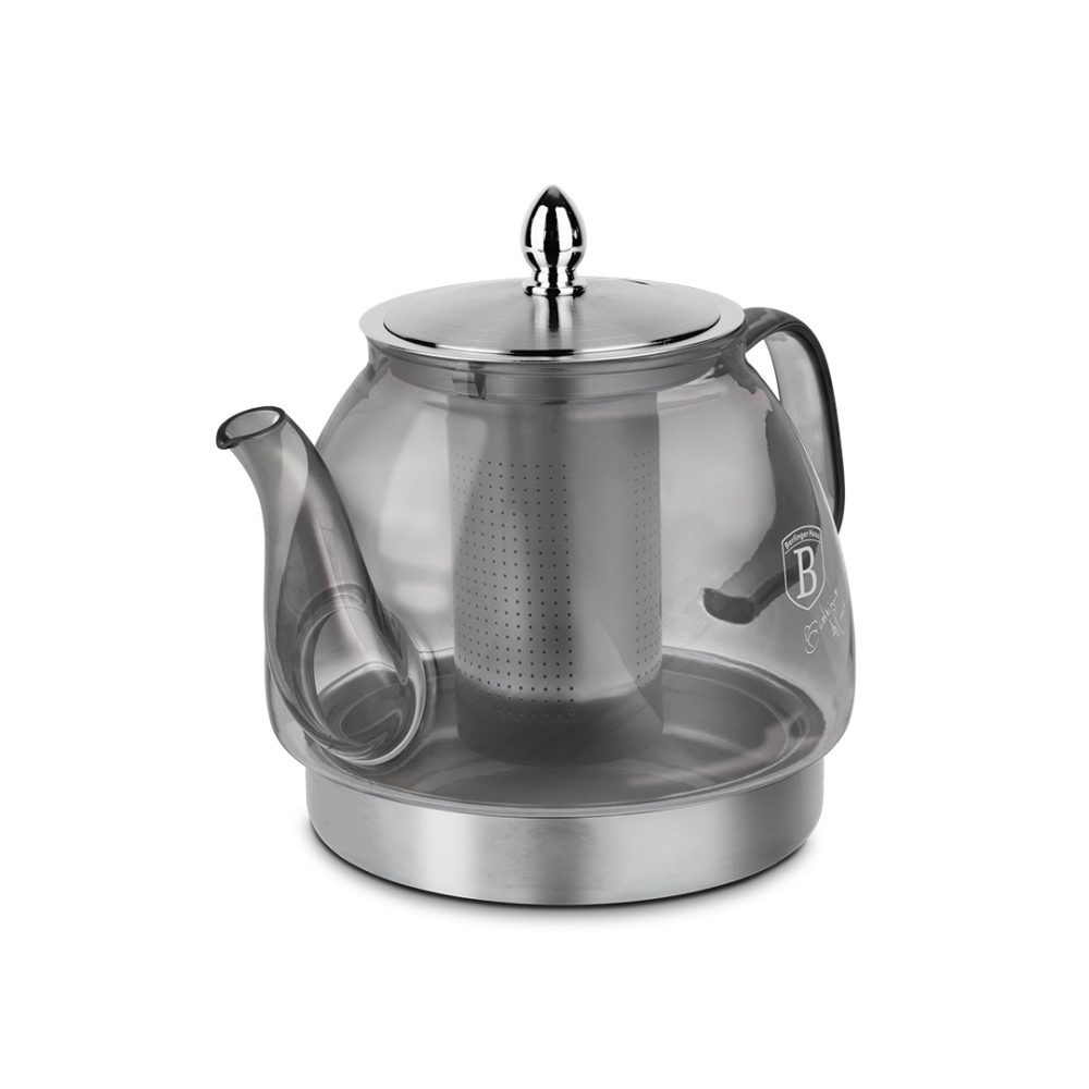 Levně BERLINGERHAUS Konvice čajová termosklo s filtrem 1,2 l šedá pro indukci BH-8944