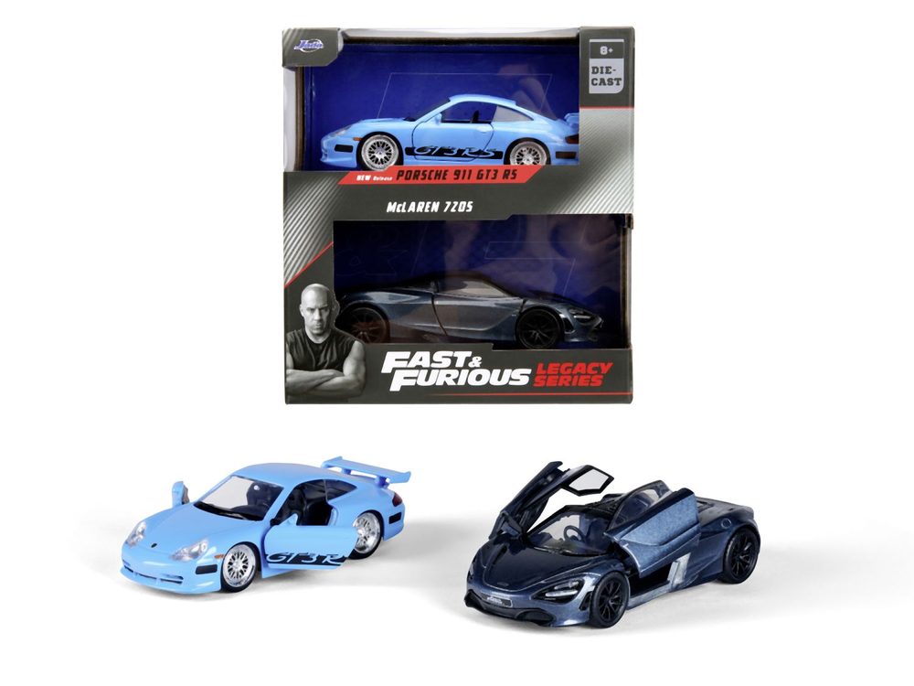 Levně Rychle a zběsile Twin Pack Brianovo Porsche 996 GT3 RS a Shaw´s McLaren, 1:32 Wave 1/2