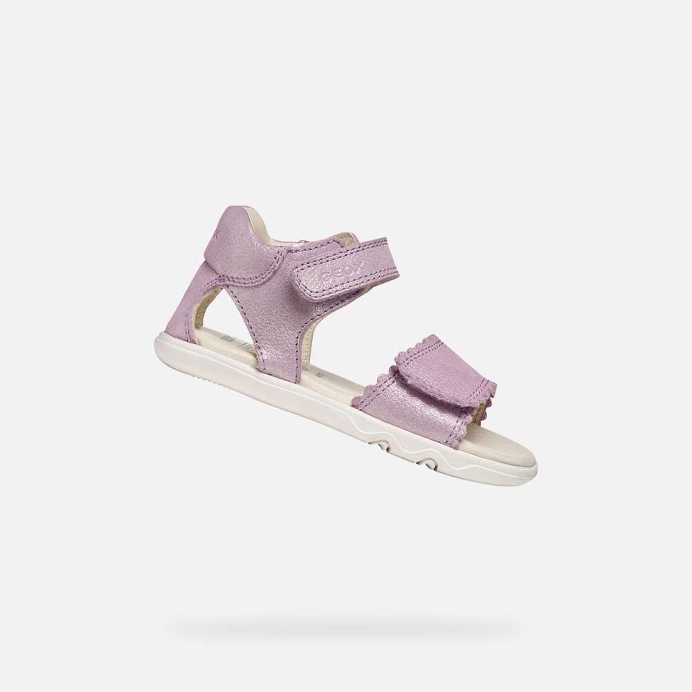 Levně Růžové dívčí barefoot sandály Geox Sandal Steppieup - 22