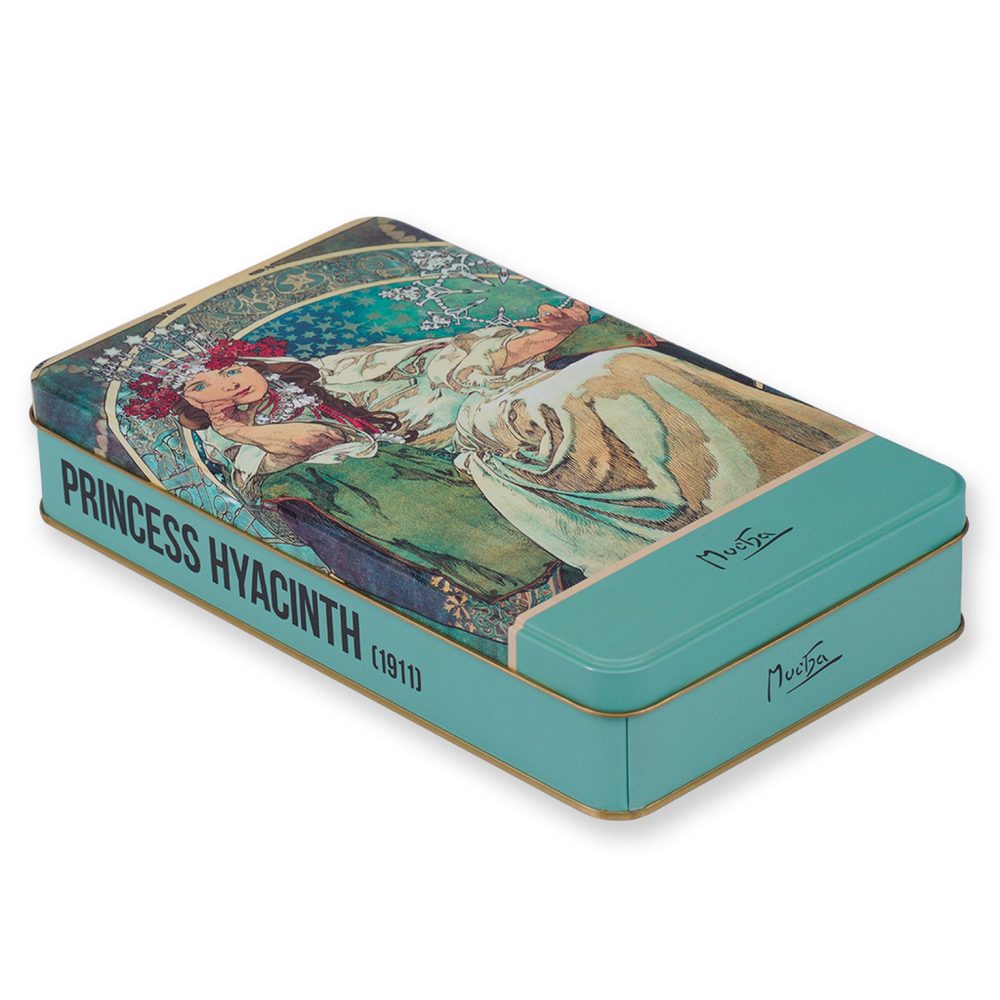Levně Plechová dóza Alfons Mucha - Princezna Hyacinta, 24 × 14 × 4 cm
