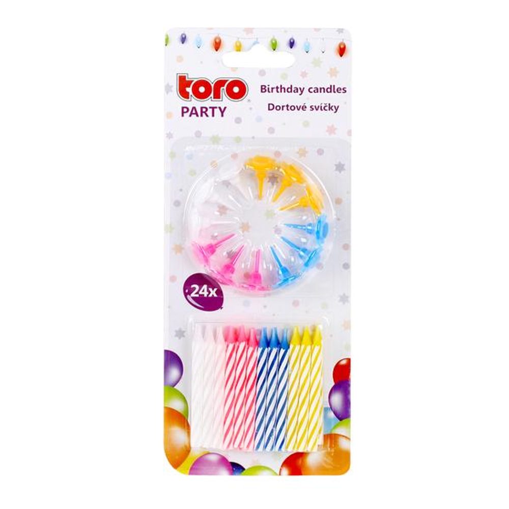 Levně TORO Svíčky dortové 24 ks, 6 cm