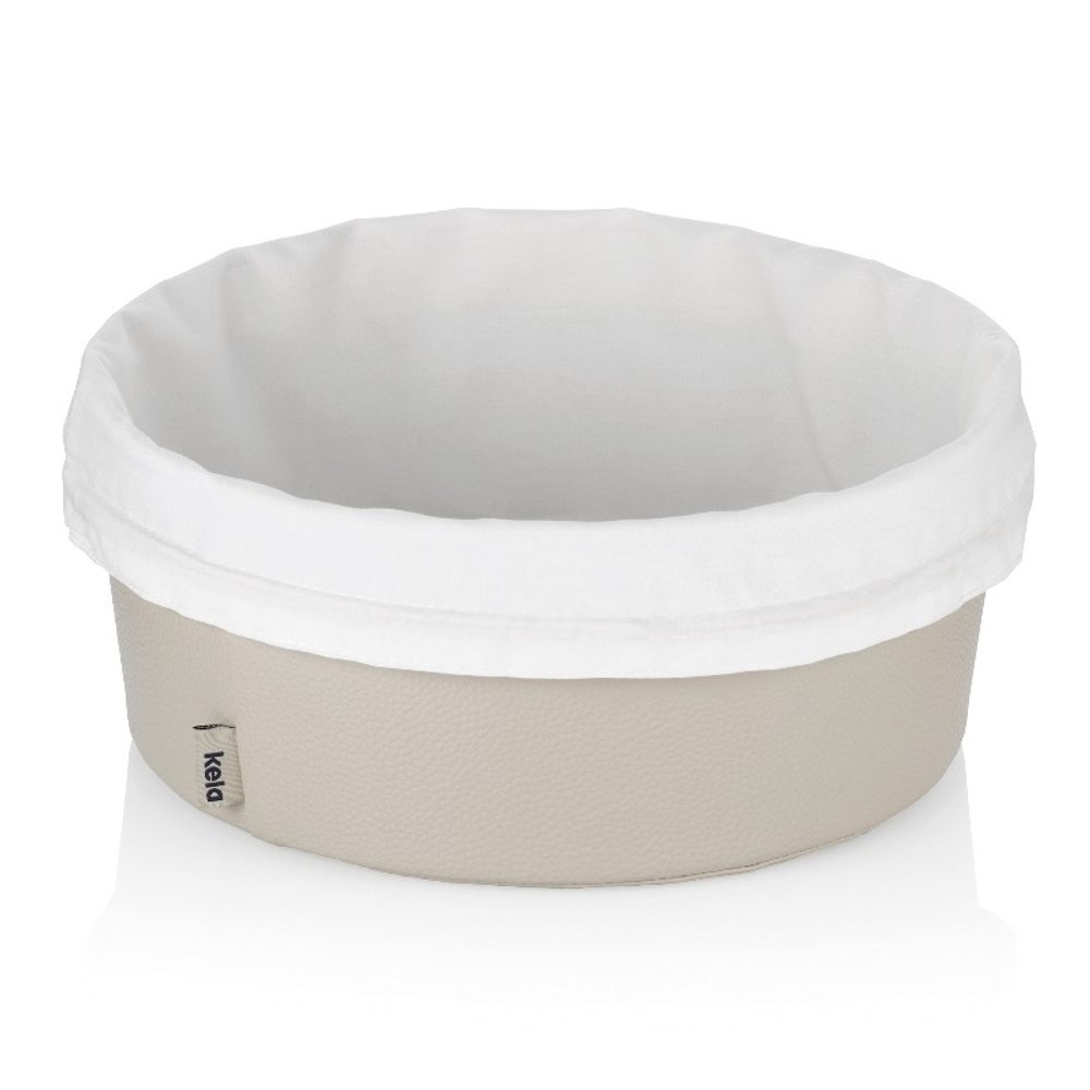 Levně KELA Košík na chleba Grana PU kůže stříbrná šedá 11,0cm 28,0cm KL-12546