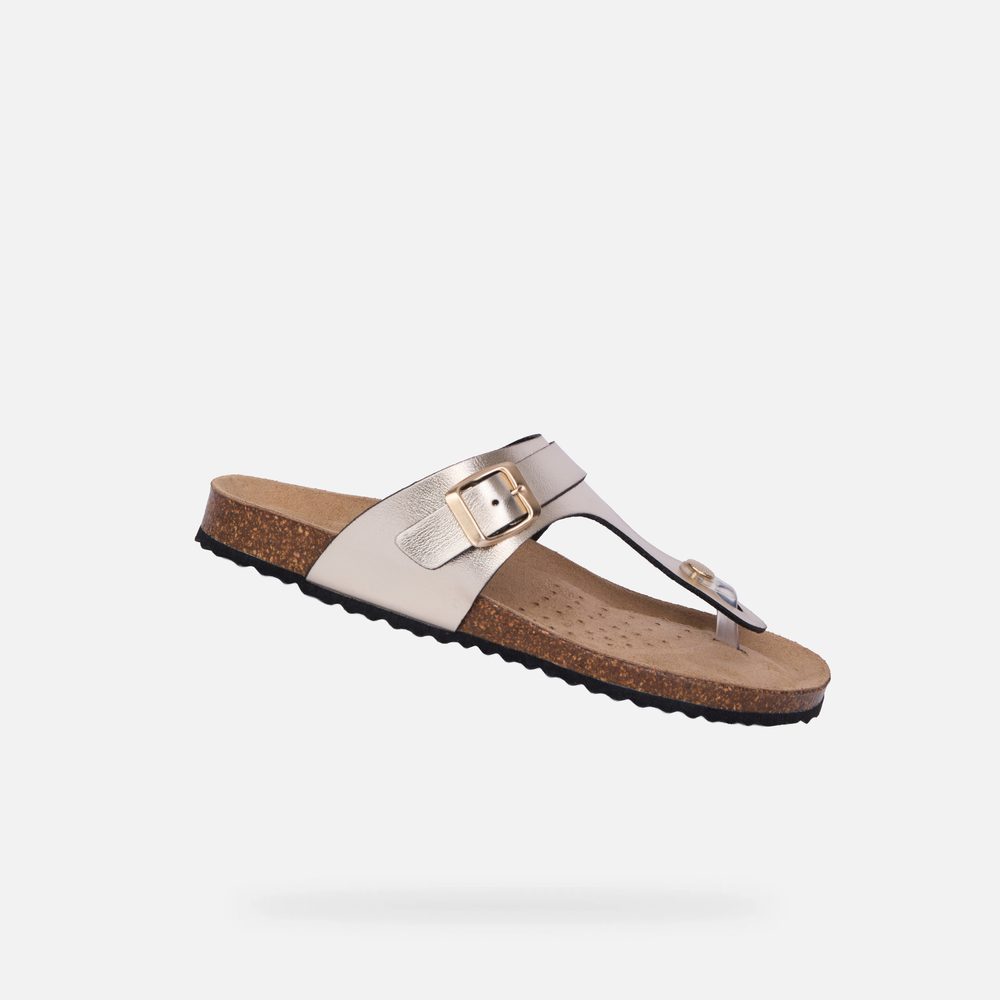 Zlaté dámské sandály Geox Brionia - 36
