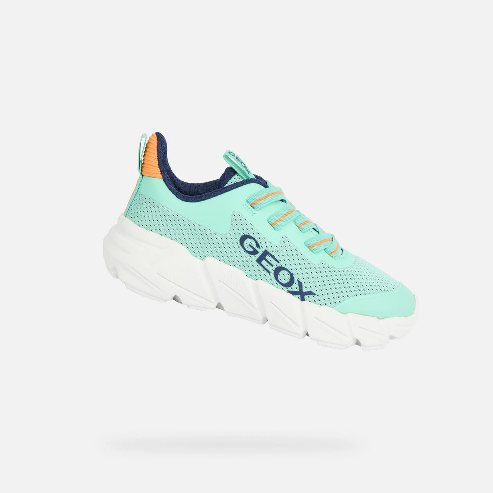 Levně Tyrkysové chlapecké tenisky Geox Flexyper Fast - 28
