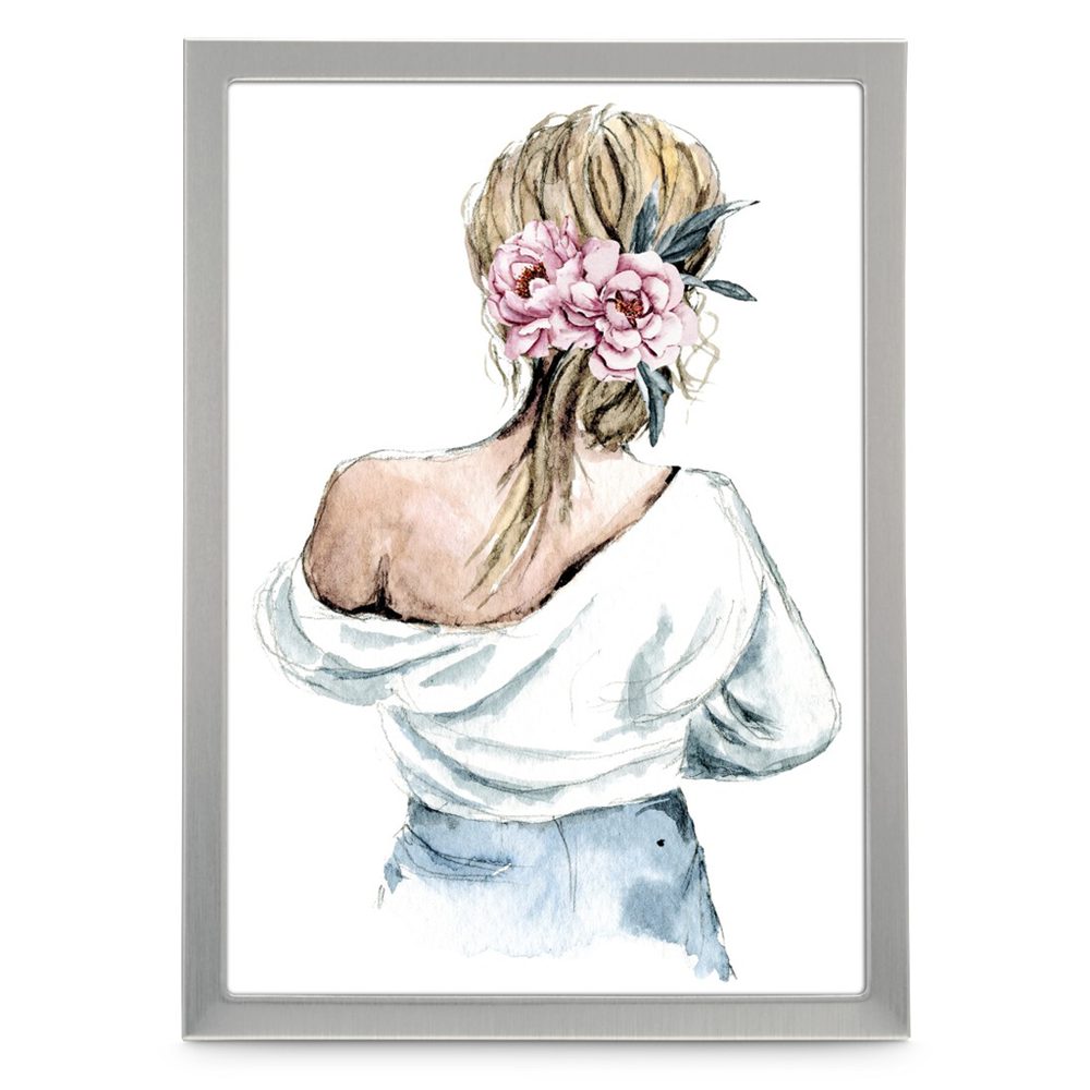 Levně Hama portrétový rámeček hliníkový LILLY, 13x18 cm, stříbrná
