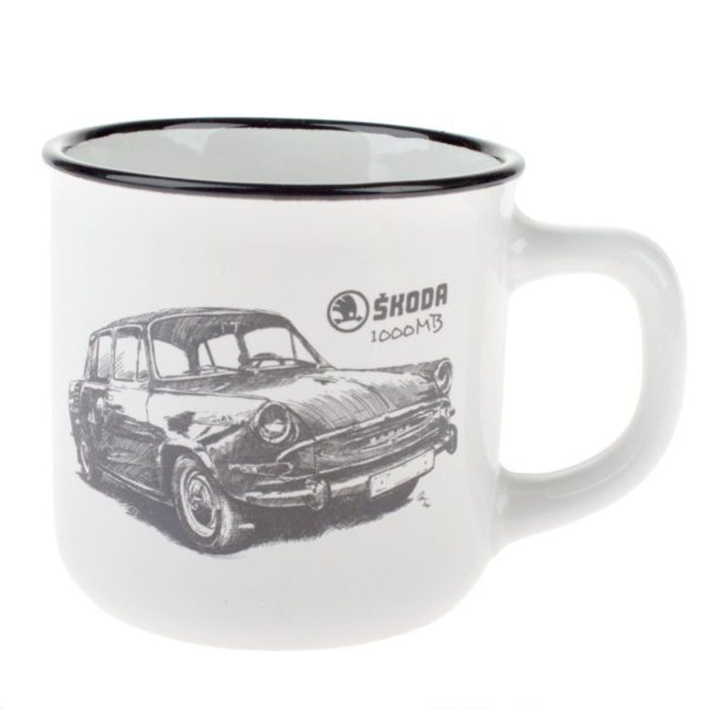 Levně hrnek 330ml-1ks-ŠKODA 1000MB RETRO, d 9x 8,5cm, keramika