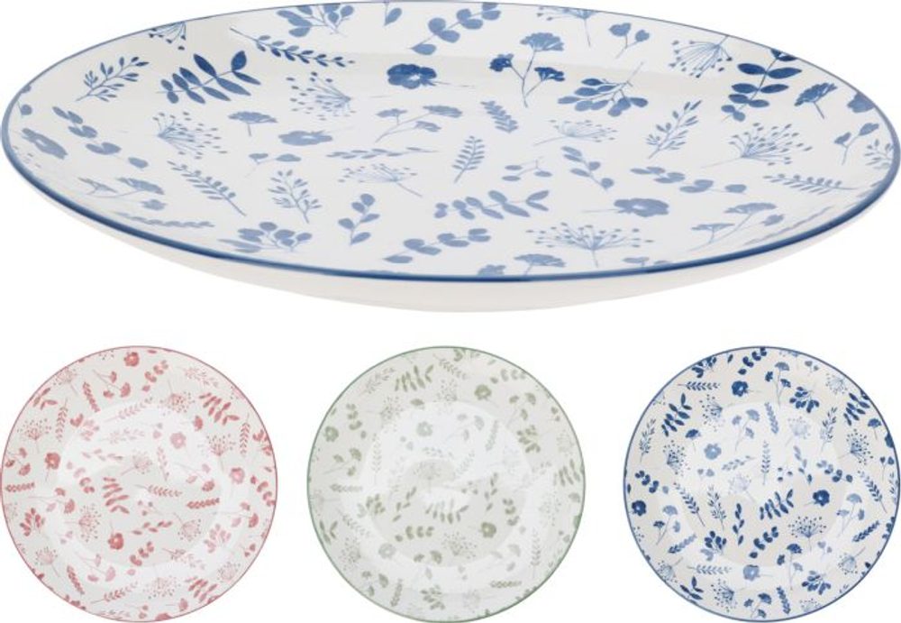 Levně talíř d27cm mělký, KVÍTÍ, mix barev, porcelán