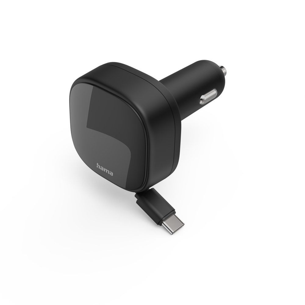 Levně Hama rychlá USB nabíječka do vozidla, 2x USB-C, PD 30 W, navíjecí kabel