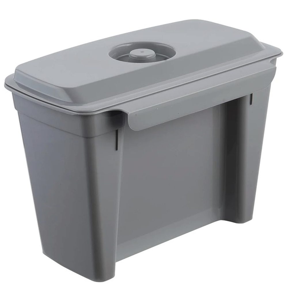 koš odp. 4l závěsný, sev.šedý, víko, 27x16,3x19cm, MILAN, plast