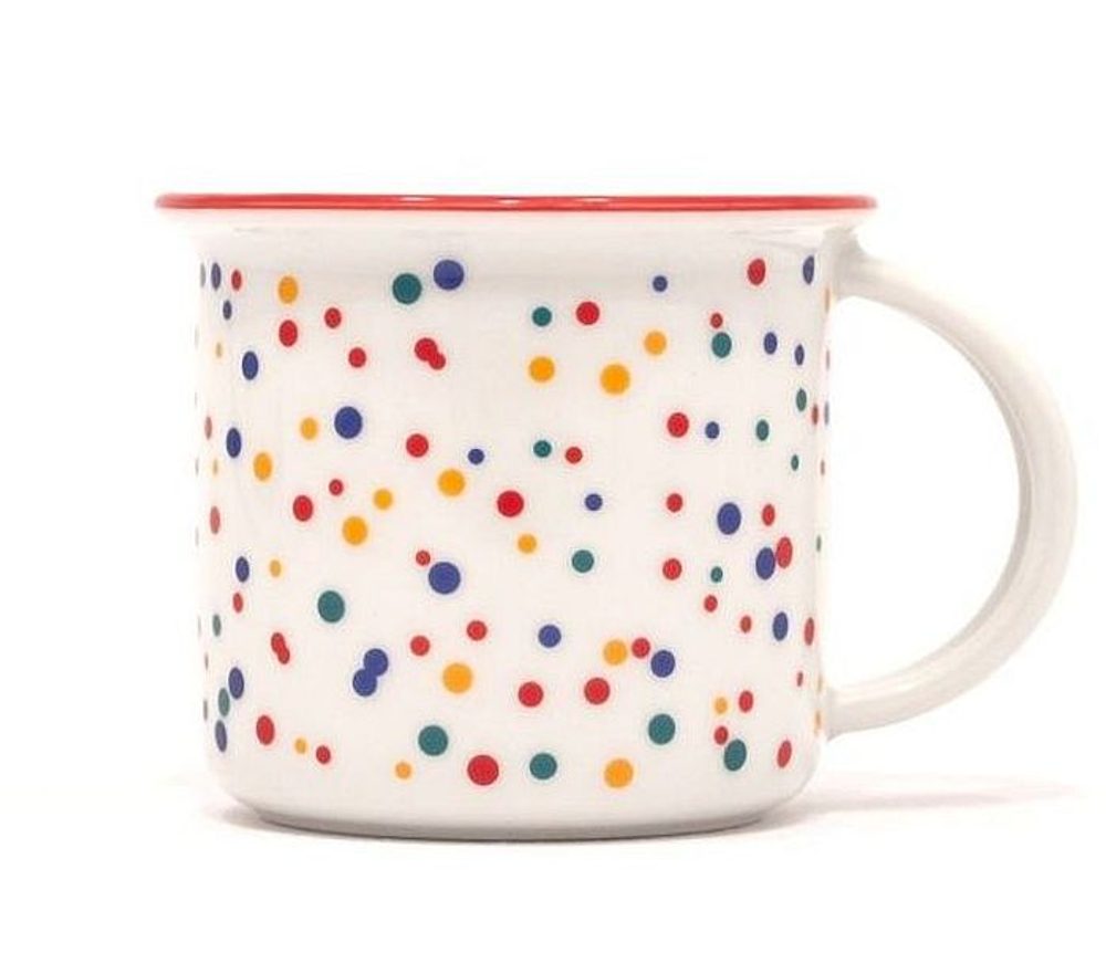 Levně hrnek 250ml TINA - PUNTÍČKY červ., čes.porcelán