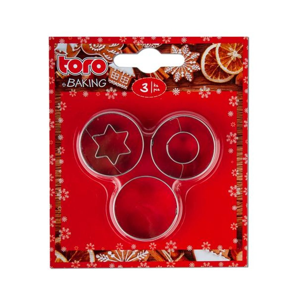 Levně TORO VYKRAJOVÁTKA NA CUKROVÍ 3KS KOLEČKO - HVĚZDA