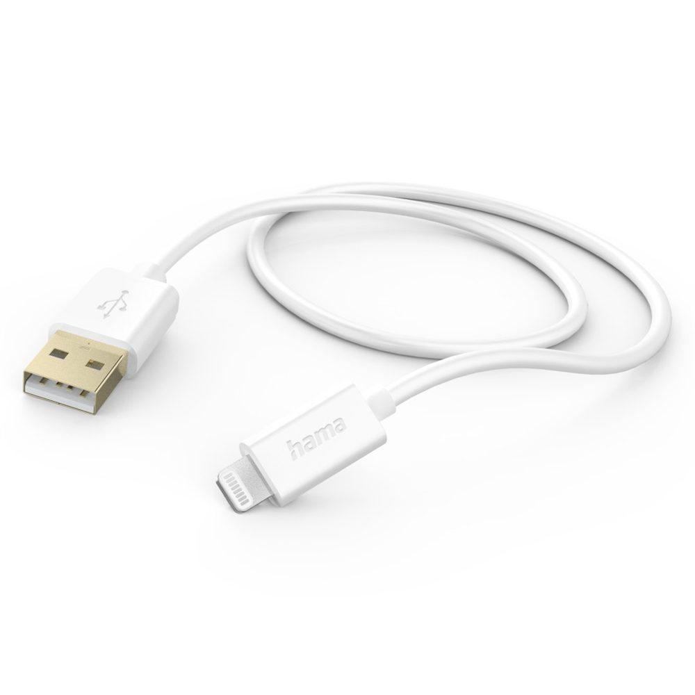 Levně Hama MFi USB kabel pro Apple, USB-A Lightning 1,5 m, bílý