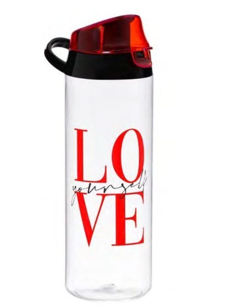 Levně láhev 0,75l LOVE Yourself, bílá, nápitka+kryt, sport, plast