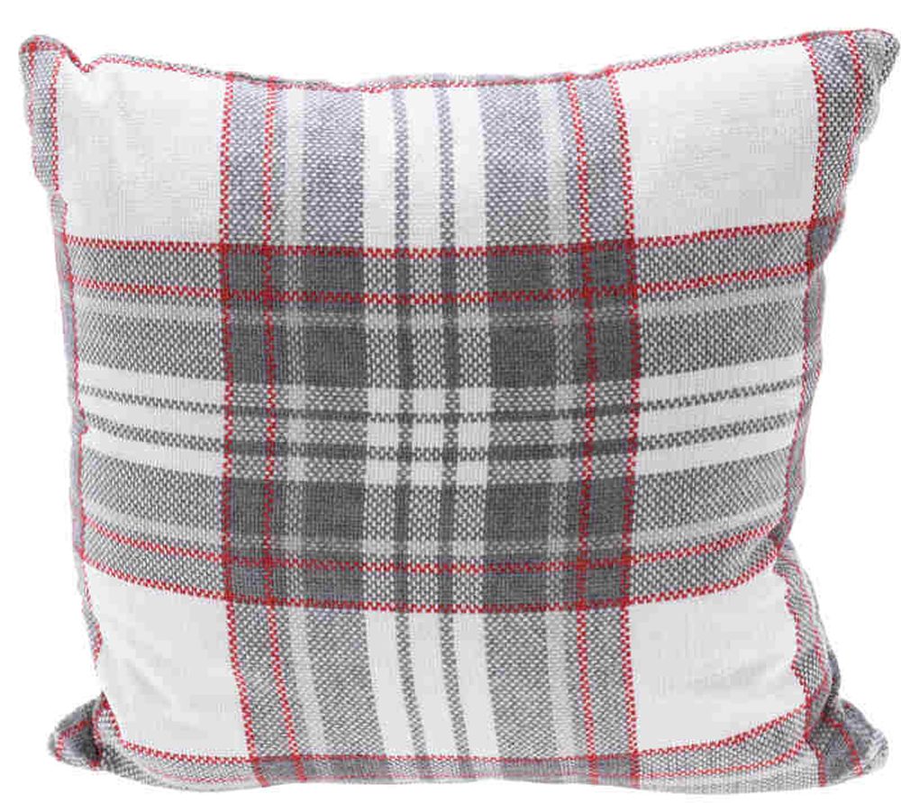Levně HOMESTYLING Polštář dekorační 45 x 45 cm kostka bílá/šedá KO-AAE332290