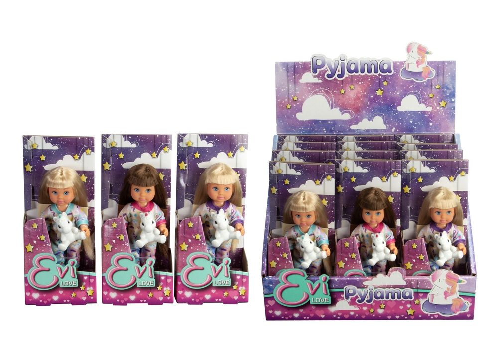 Levně Panenka Evička Pyjama, 3 druhy, 12 DP