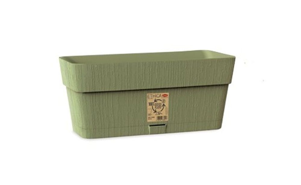Levně truhlík 30cm OLIV.ZELENÁ ETHICA+miska, š13,v12cm, plast