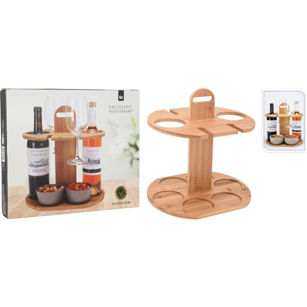 Levně EXCELLENT HOUSEWARE Držák na lahve vína, sklenice a misky KO-170488200