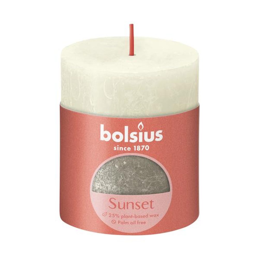 Levně Bolsius SVÍČKA RUSTIK 80/68 SOFT PEARL/CHAMPAGNE