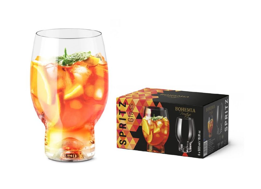 Levně sklen. 500ml, 6ks, BOHEMIA PR. SPRITZ, víceúčelová