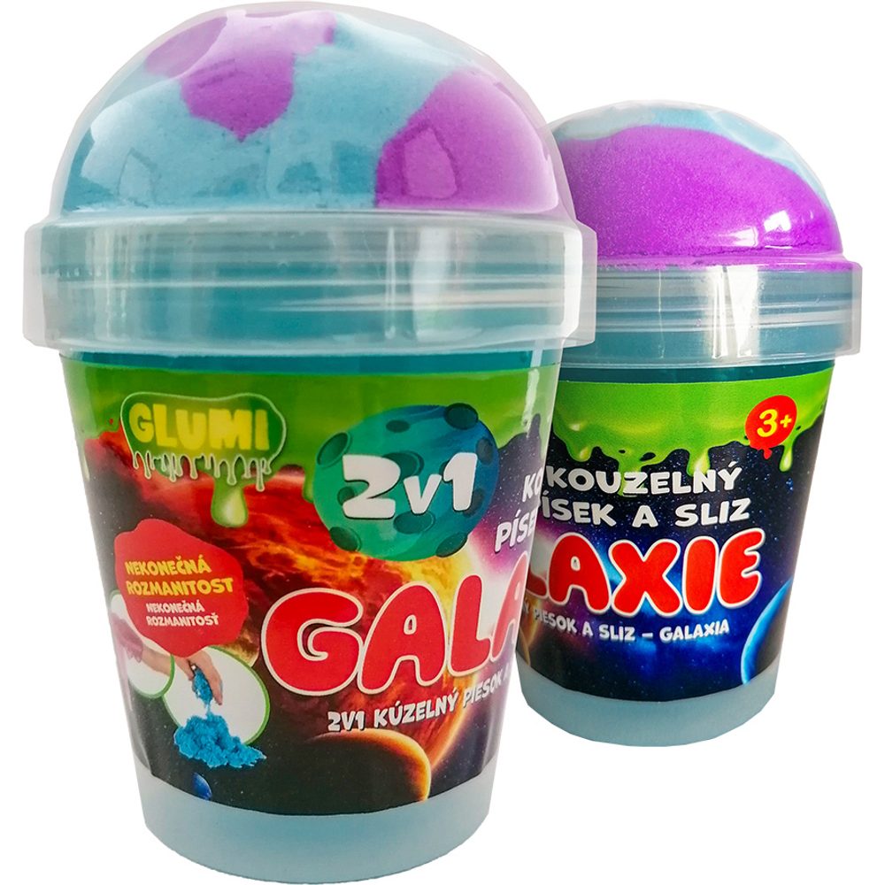 Levně GLUMI 2v1 Kouzelný písek a sliz Galaxie